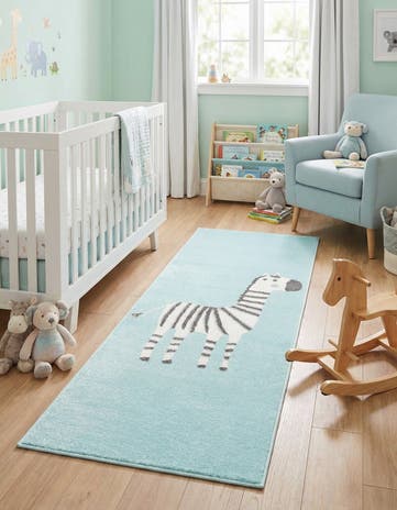 2' 2 x 6' 1 Zebra Whimsy Kids Runner Rug