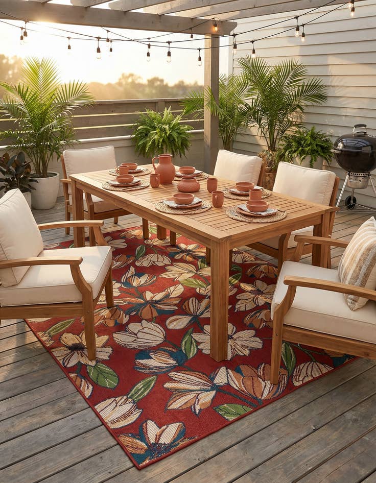 Detail image of  9' x 12'  Washable Baja Indoor / Outdoor Rug