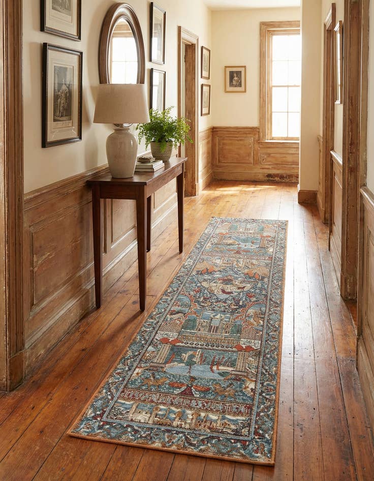 Detail image of 2' x 8'  Washable Traditional Indoor / Outdoor Runner Rug