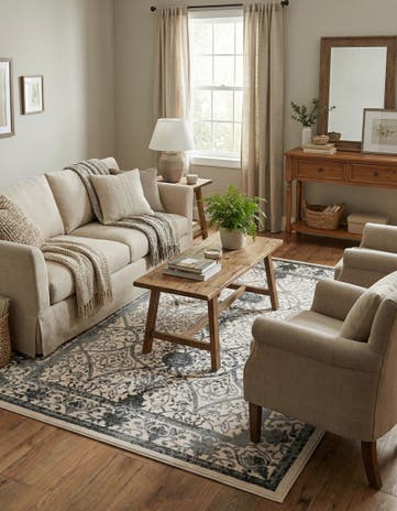 Ivory and Gray Miranda Rug