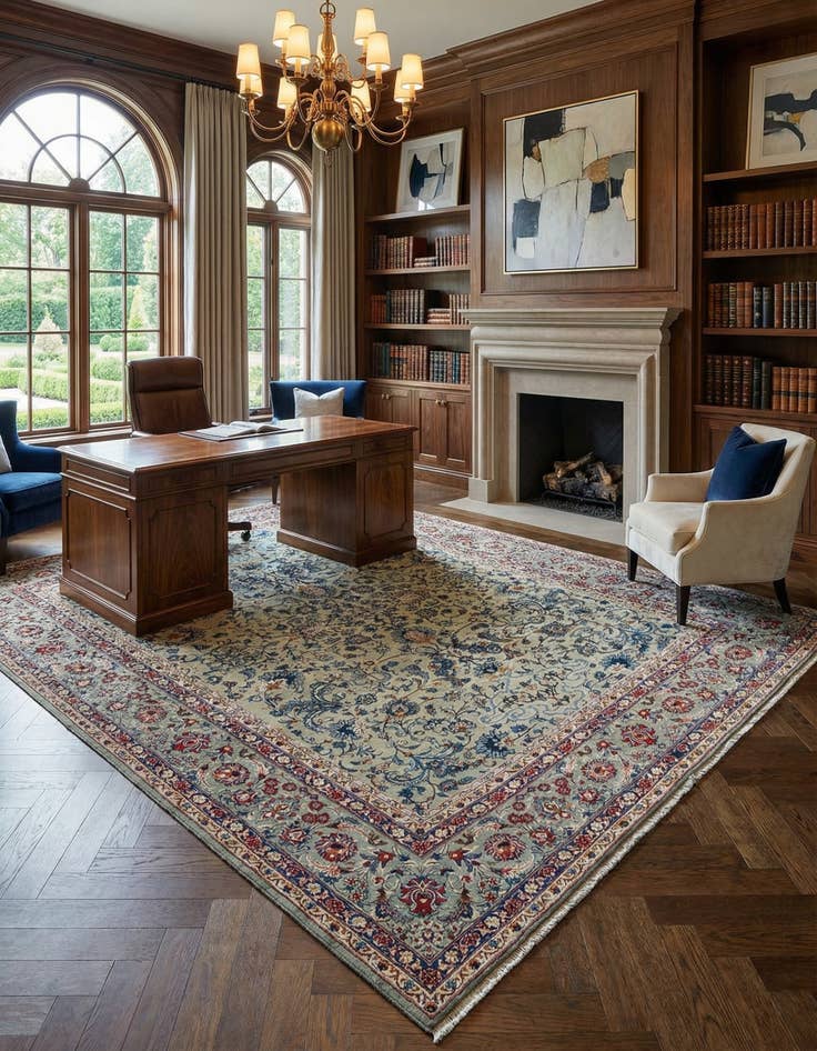 Detail image of 10' 1 x 13' 3 Kashan Wool Rug