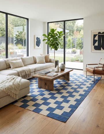 7' 1 x 9' 7 Hand Woven Kilim Modern Wool Rug