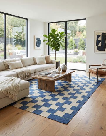 7' 1 x 9' 7 Hand Woven Kilim Modern Wool Rug