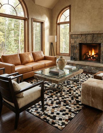 5' 1 x 8' Cowhide - Patchwork Rug