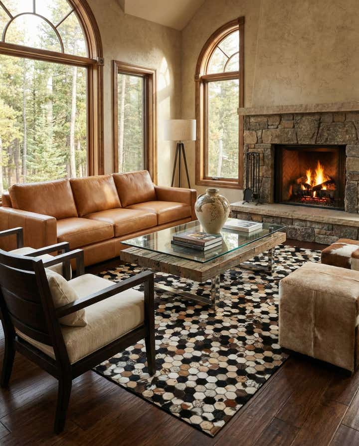 5' 1 x 8' Cowhide - Patchwork Rug