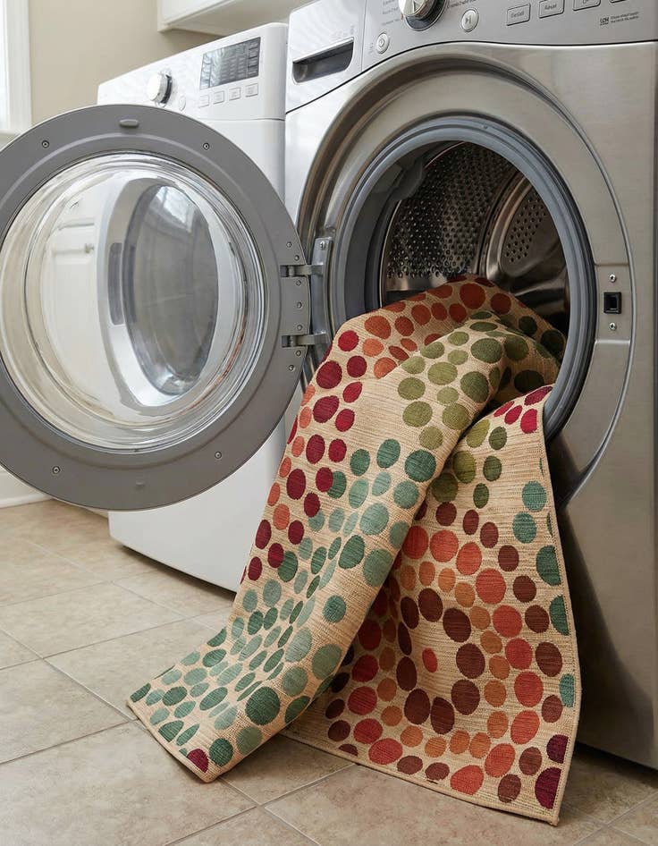 Detail image of 5' 3 x 8'  Washable Modern Indoor / Outdoor Rug