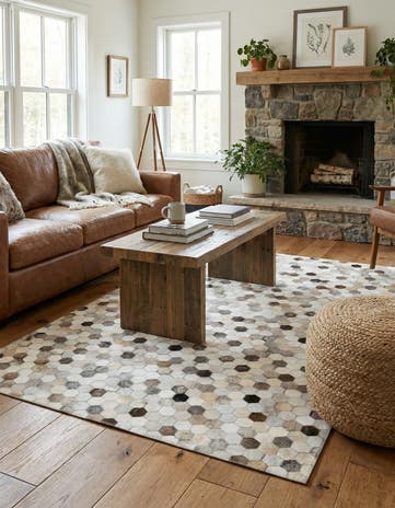 4' x 5' 10 Cowhide Stocks Rug