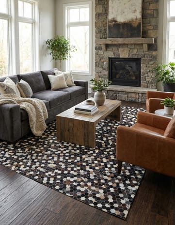 8' 1 x 10' 1 Cowhide Leather Rug