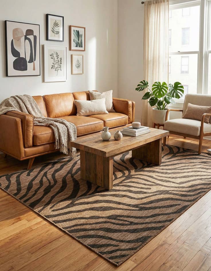 Detail image of 5' 3 x 8'  Washable Safari Indoor / Outdoor Rug