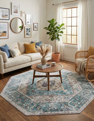 7' 10 x 7' 10 Washable Yara Octagon Rug