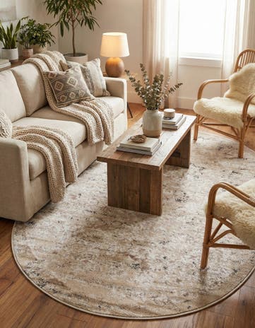 Beige Oregon Oval Rug