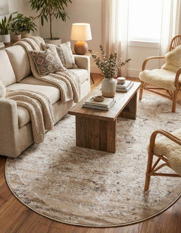 Beige Oregon Oval Rug