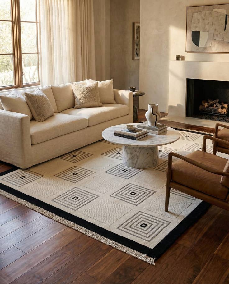 Detail image of 5' 8 x 7' 10 Hand Knotted Darya Wool Rug