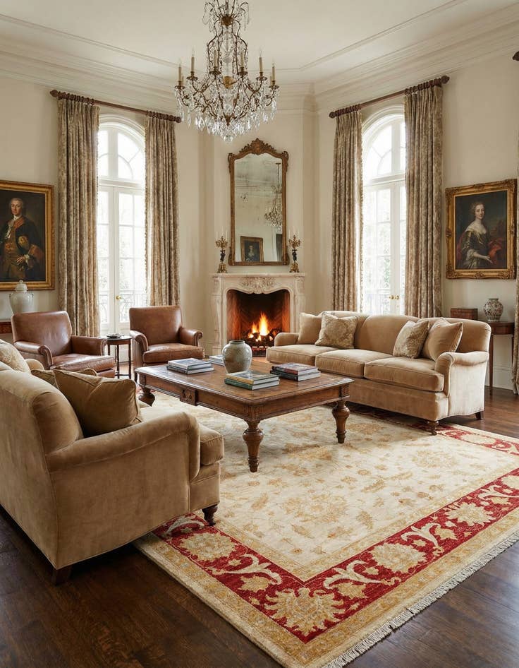 Detail image of 6' 8 x 10' Ziegler Wool Rug