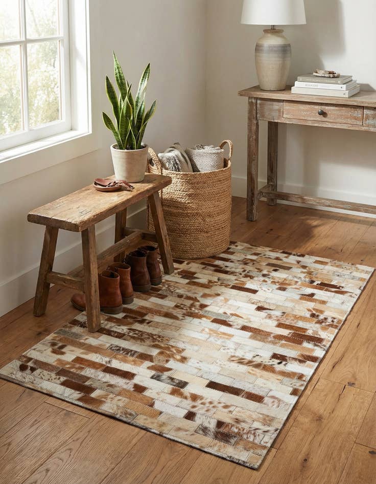 Detail image of 2' x 3' Cowhide Leather Rug