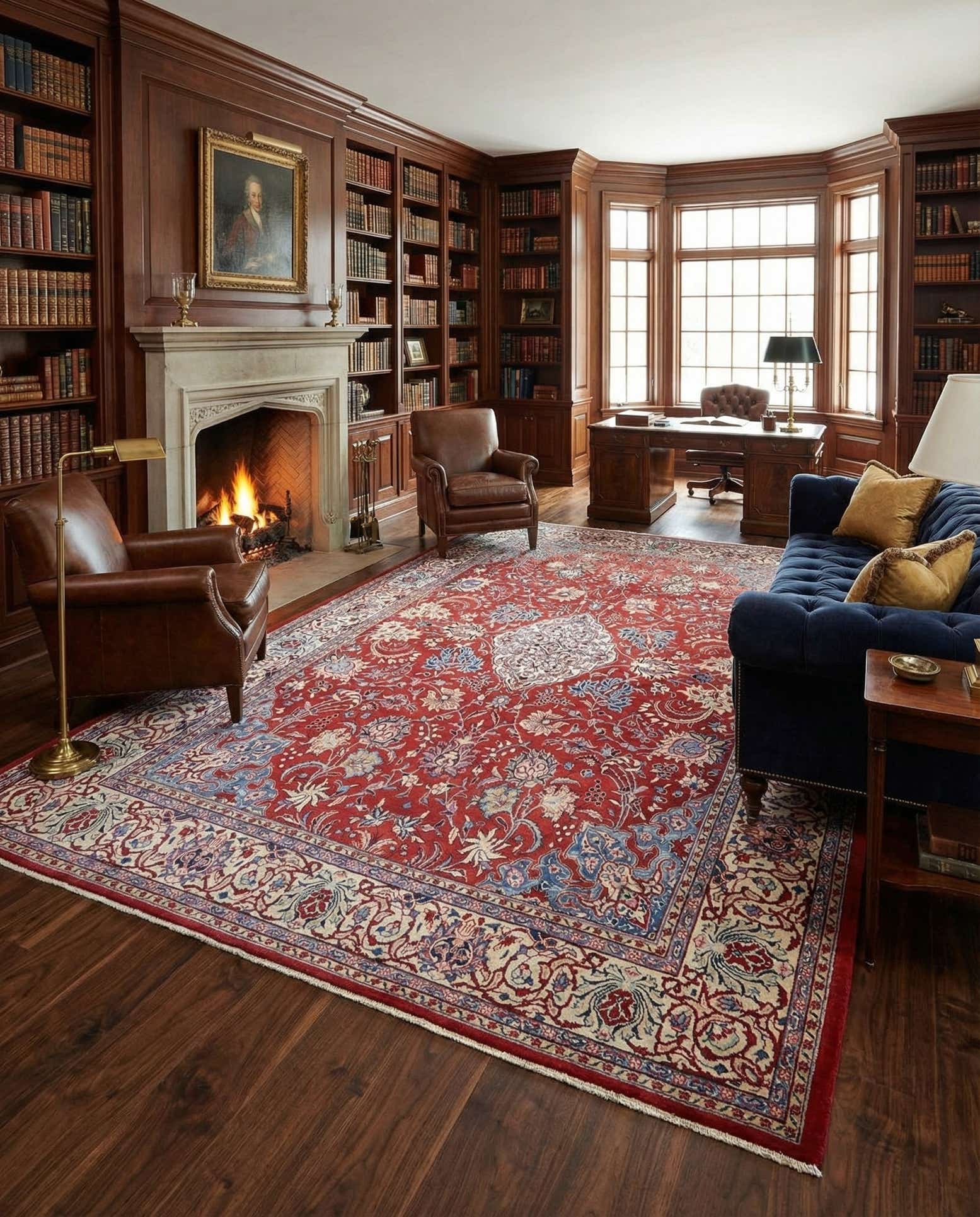 10' x 13' 2 Hand Knotted Farahan Persian Wool Rug