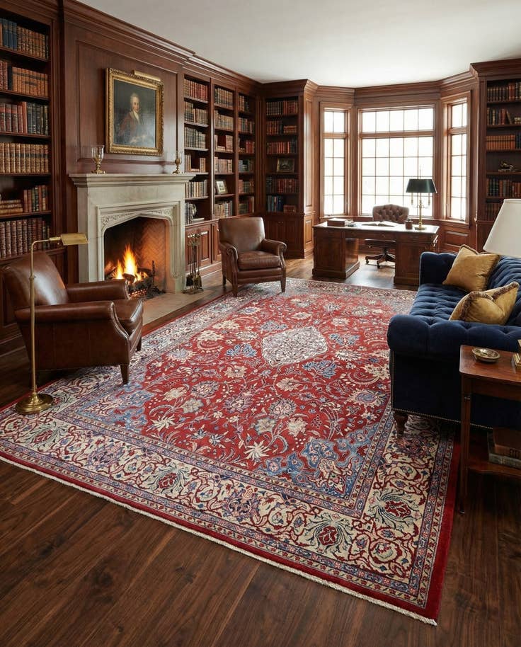 Detail image of 10' x 13' 2 Hand Knotted Farahan Persian Wool Rug