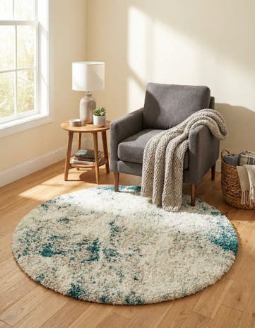 Sage Green Soft Touch Shag Round Rug