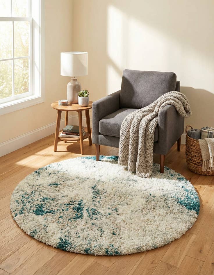 Detail image of  4' x 4' Soft Touch Shag Round Rug