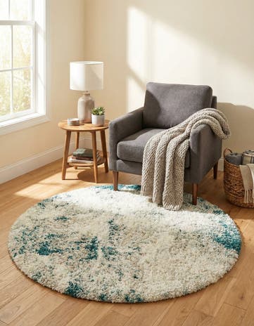 Sage Green Soft Touch Shag Round Rug