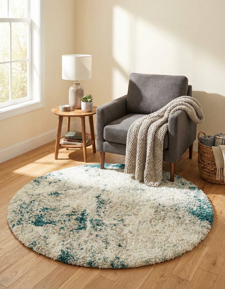 4' x 4' Soft Touch Shag Round Rug