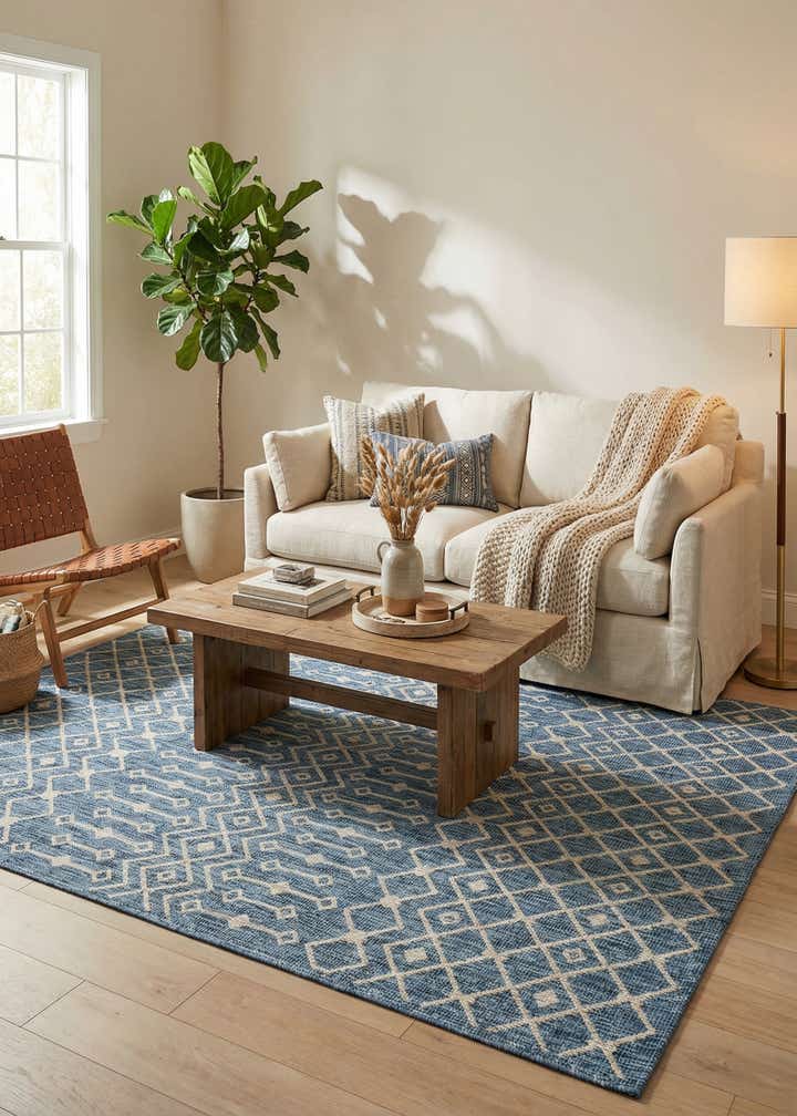 7' x 10' Easy-Clean Trellis Indoor / Outdoor Rug