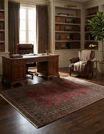 4' 3 x 5' 10 Hand Knotted Bokhara Oriental Wool Rug