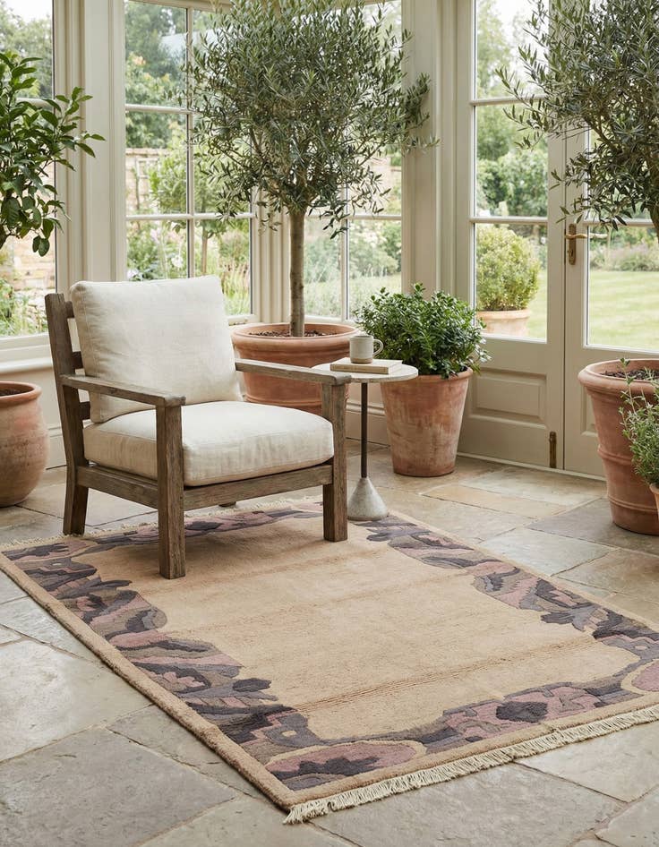 Detail image of  4' 2 x 5' 10  Hand Knotted Tibet Wool Rug