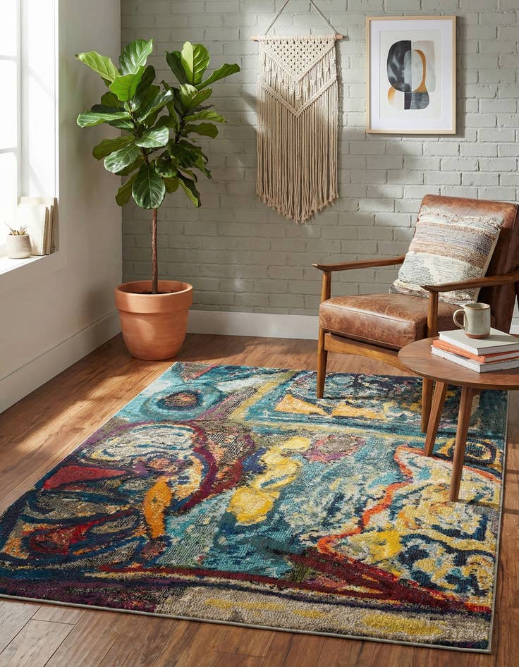 Detail image of 4' x 6'  Washable Haerfest Rug