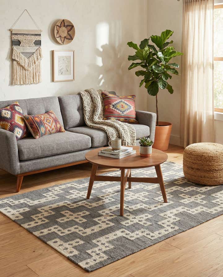4' 1 x 6' 1 Hand Woven Kilim Wool Rug