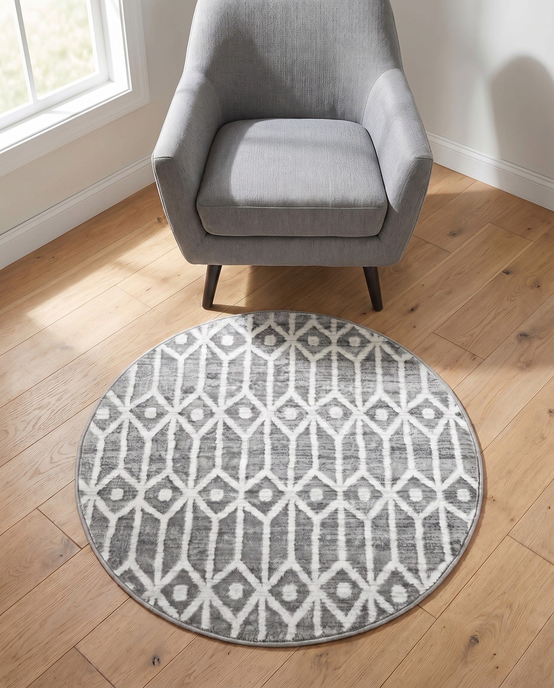 3' 3 x 3' 3 Lattice Trellis Round Rug