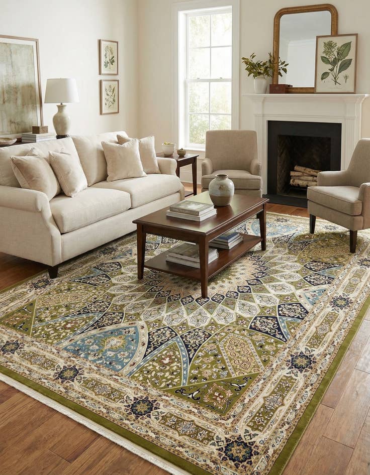 Detail image of  10' x 13' Nain Design Rug