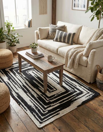 4' 1 x 6' 1 Handmade Braided Chindi Rug