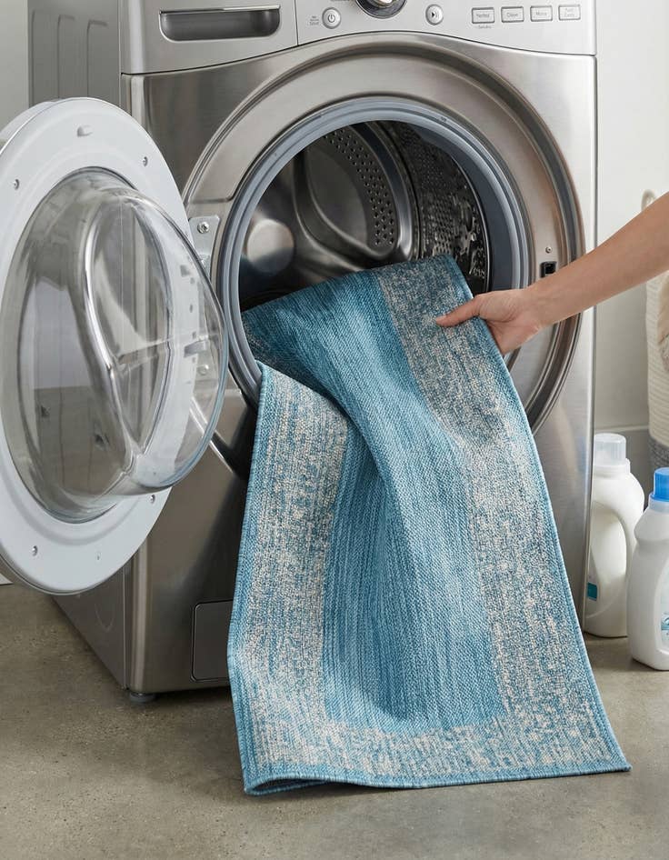 Detail image of 2' x 6'  Washable Border Indoor / Outdoor Runner Rug