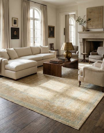 9' 8 x 12' 7 Hand Knotted Ultra Vintage Persian Wool Rug