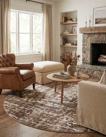 Chocolate Brown Hermitage Round Rug