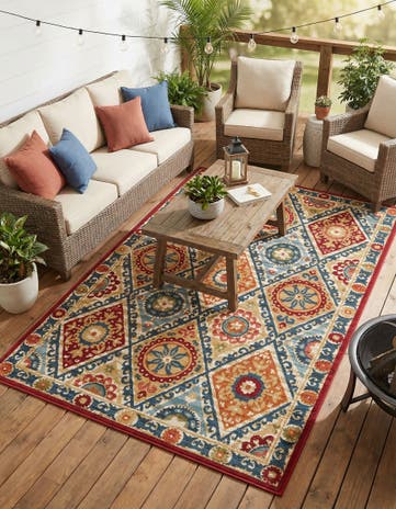 5' 3 x 8' Easy-Clean Modern Indoor / Outdoor Rug