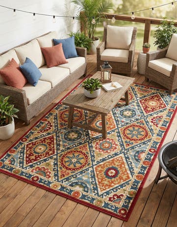 5' 3 x 8' Easy-Clean Modern Indoor / Outdoor Rug