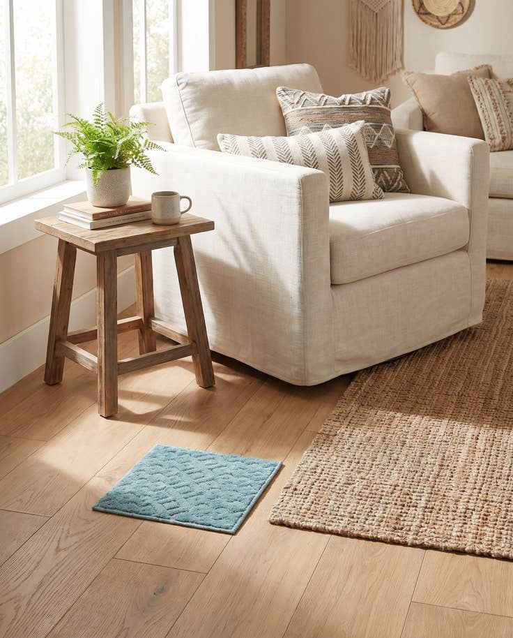 Detail image of 1' 4 x 1' 4 Easy-Clean Trellis Textured Indoor / Outdoor Sample Rug