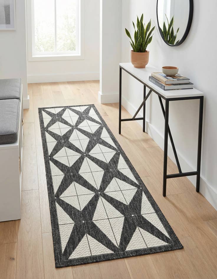 Detail image of 2' x 8' Easy-Clean Modern Indoor / Outdoor Runner Rug