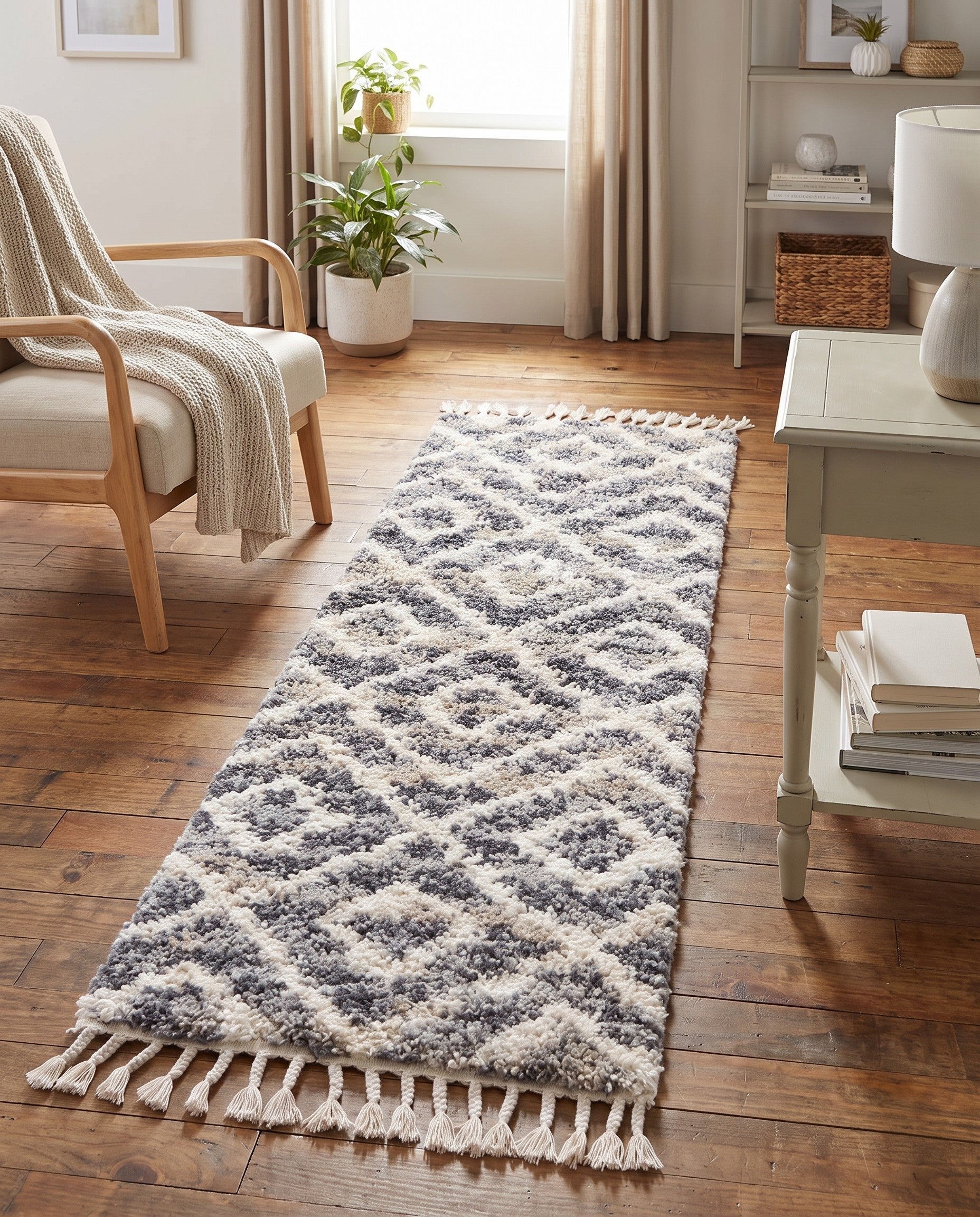 Gray Athena Shag Runner Rug