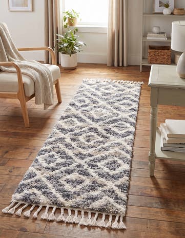 Gray Athena Shag Runner Rug