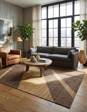 6' 2 x 8' 9 Hand Woven Kilim Modern Wool Rug