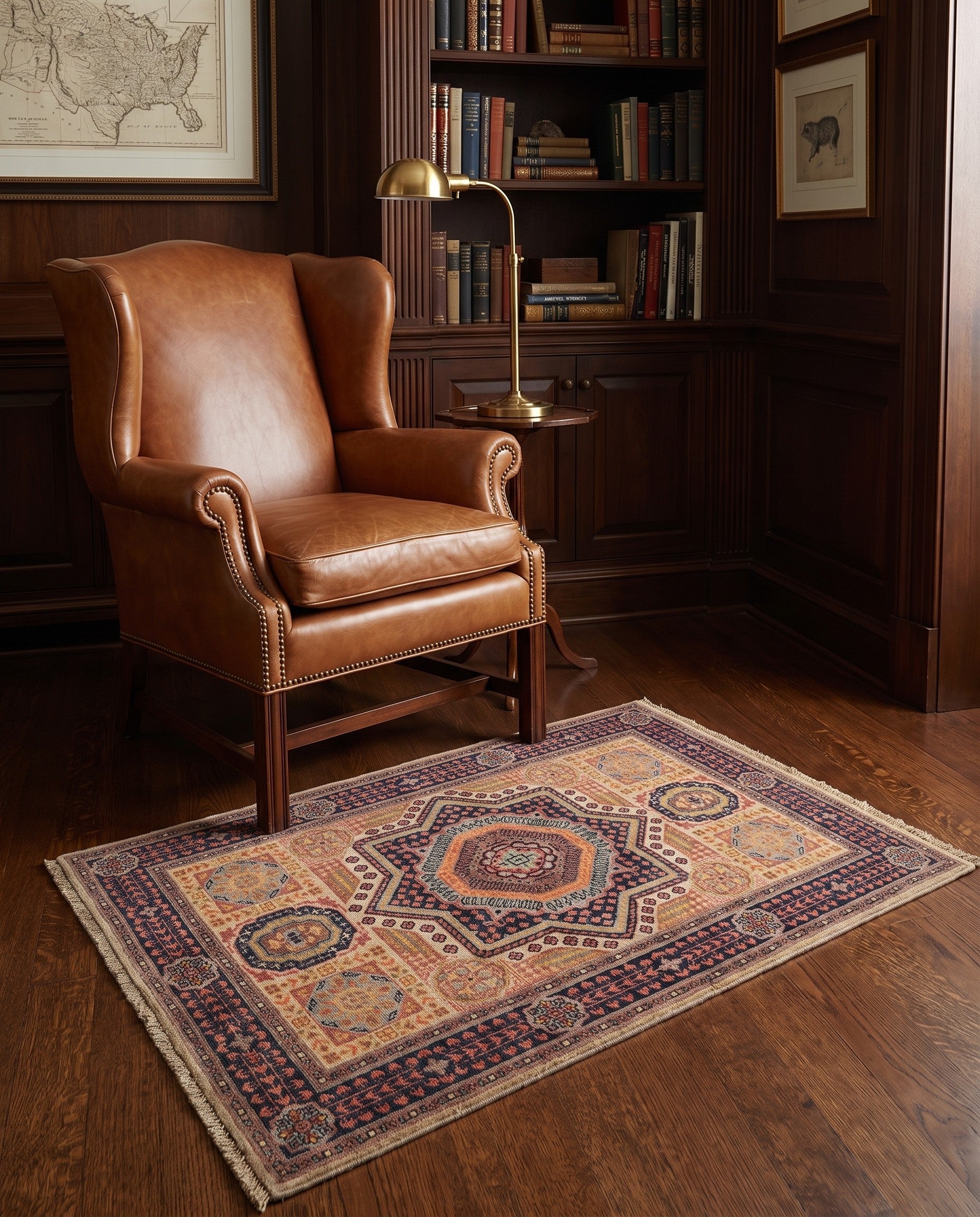 3' 6 x 4' 9 Hand Knotted Mamluk Ziegler Rug
