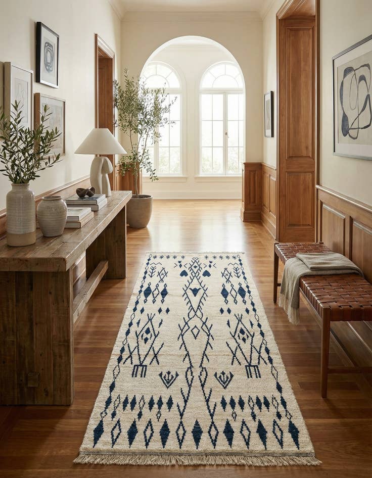 Detail image of 5' x 12' 8  Hand Knotted Moroccan Wool Runner Rug