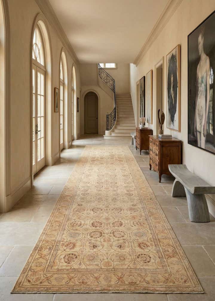8' 3 x 32' 9 Hand Knotted Peshawar Ziegler Oriental Runner Rug