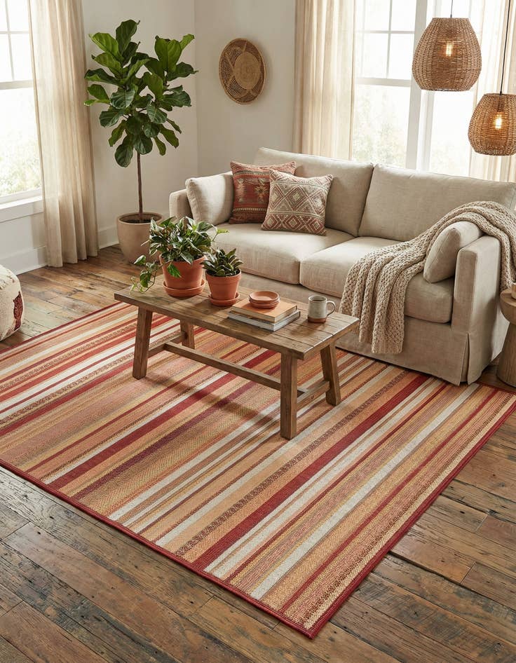 Detail image of 7' 10 x 7' 10  Washable Baja Indoor / Outdoor Square Rug