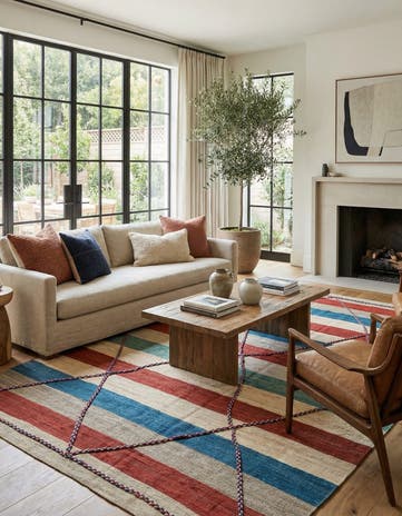 6' 3 x 9' 9 Hand Woven Kilim Modern Wool Rug
