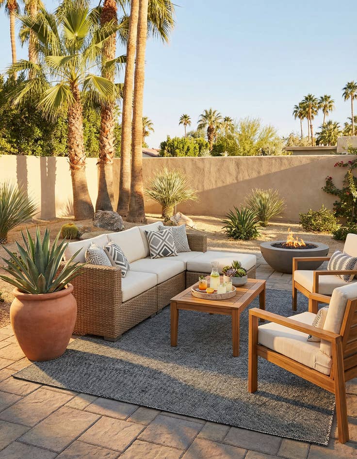 Detail image of 7' 10 x 10'  Washable Jill Zarin Palm Springs Indoor / Outdoor Rug