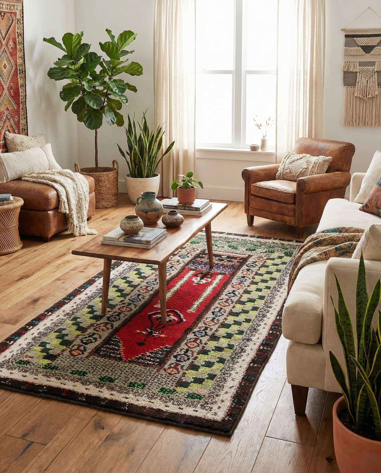 3' 8 x 7' Hand Knotted Moroccan Wool Rug